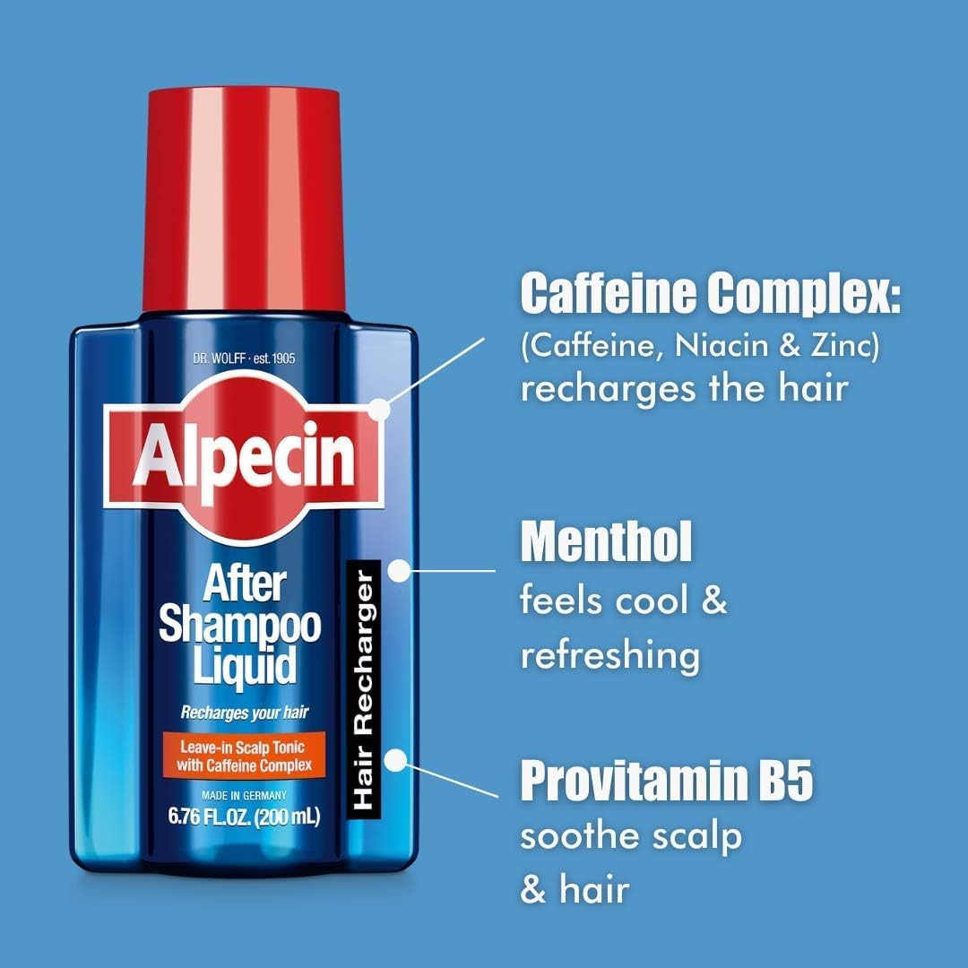 Alpecin C1 Caffeine Shampoo + After Shampoo Liquid – Hair Performance Enhancer Bundle