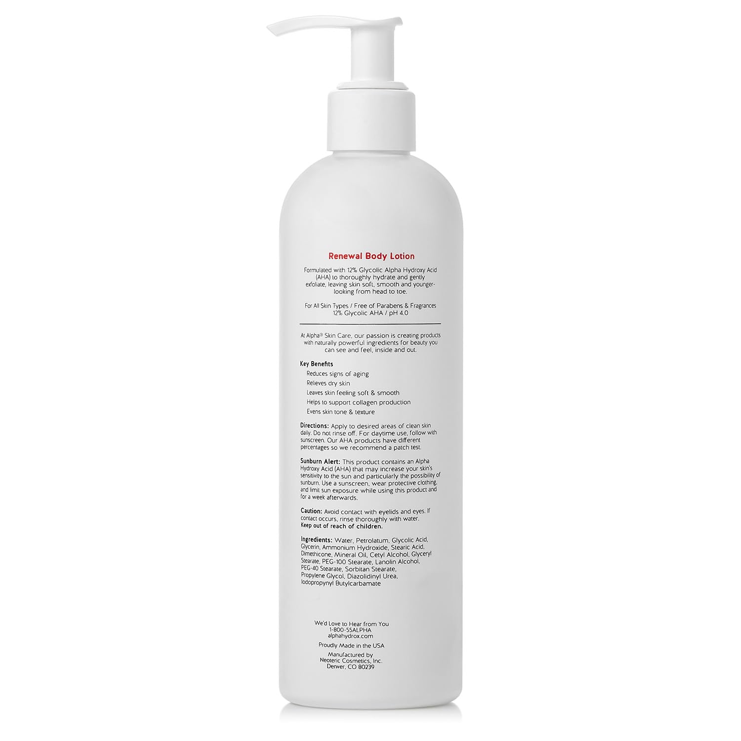 Alpha Skin Care Revitalizing Body Lotion – 12% Glycolic AHA, 2-Pack, Hydration & Gentle Exfoliation