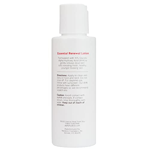 Alpha Skin Care Essential Renewal Lotion – 10% Glycolic AHA for Smoother Skin