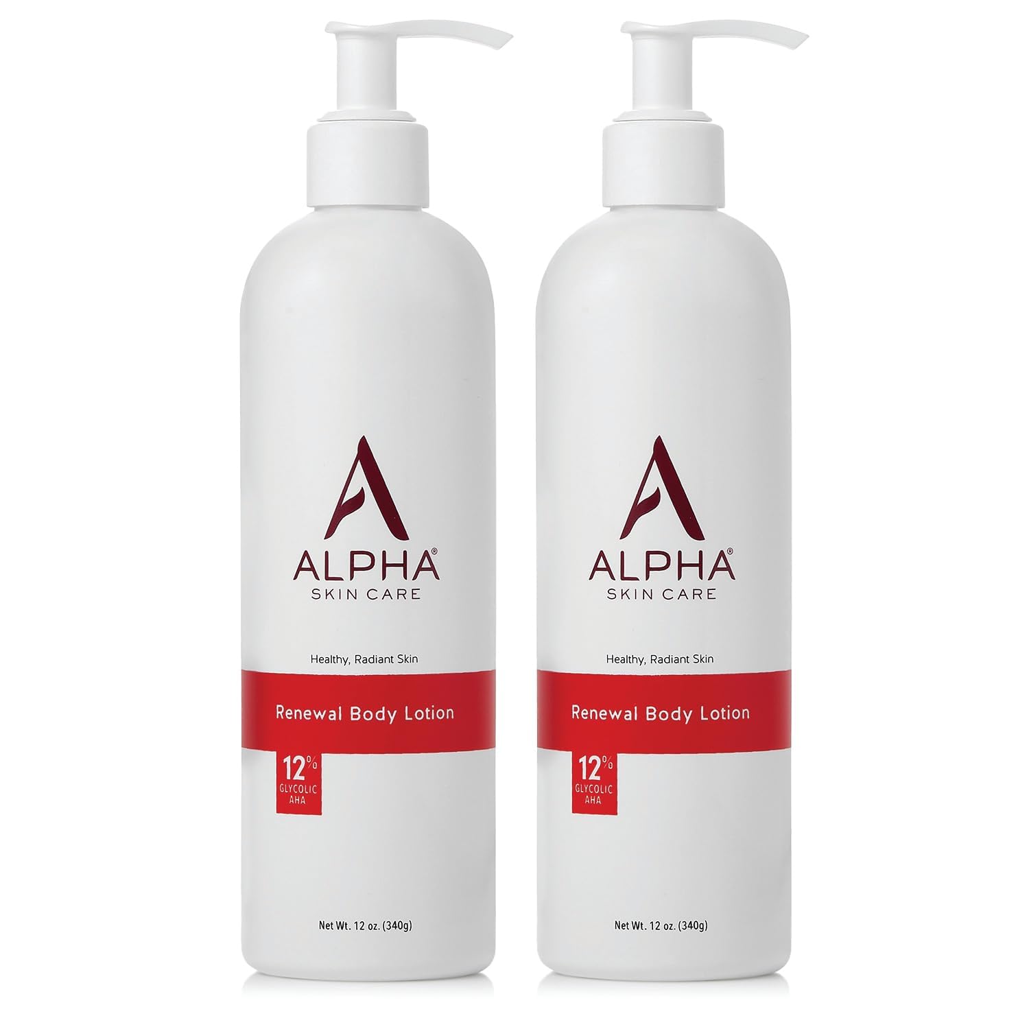 Alpha Skin Care Revitalizing Body Lotion – 12% Glycolic AHA, 2-Pack, Hydration & Gentle Exfoliation