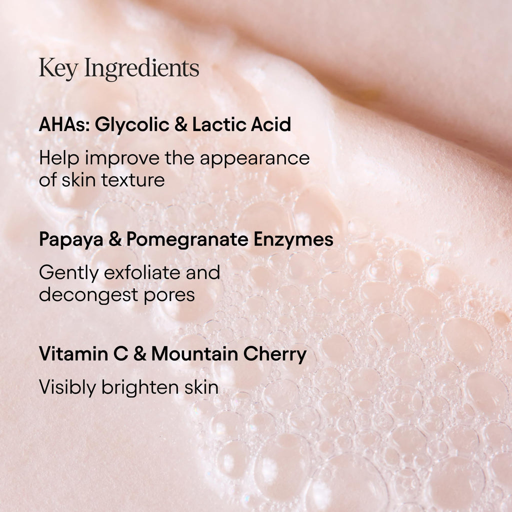 Alpyn Beauty Creamy Bubbling Cleanser with Fruit Enzymes – Gentle Hydration & Exfoliation, 4 oz