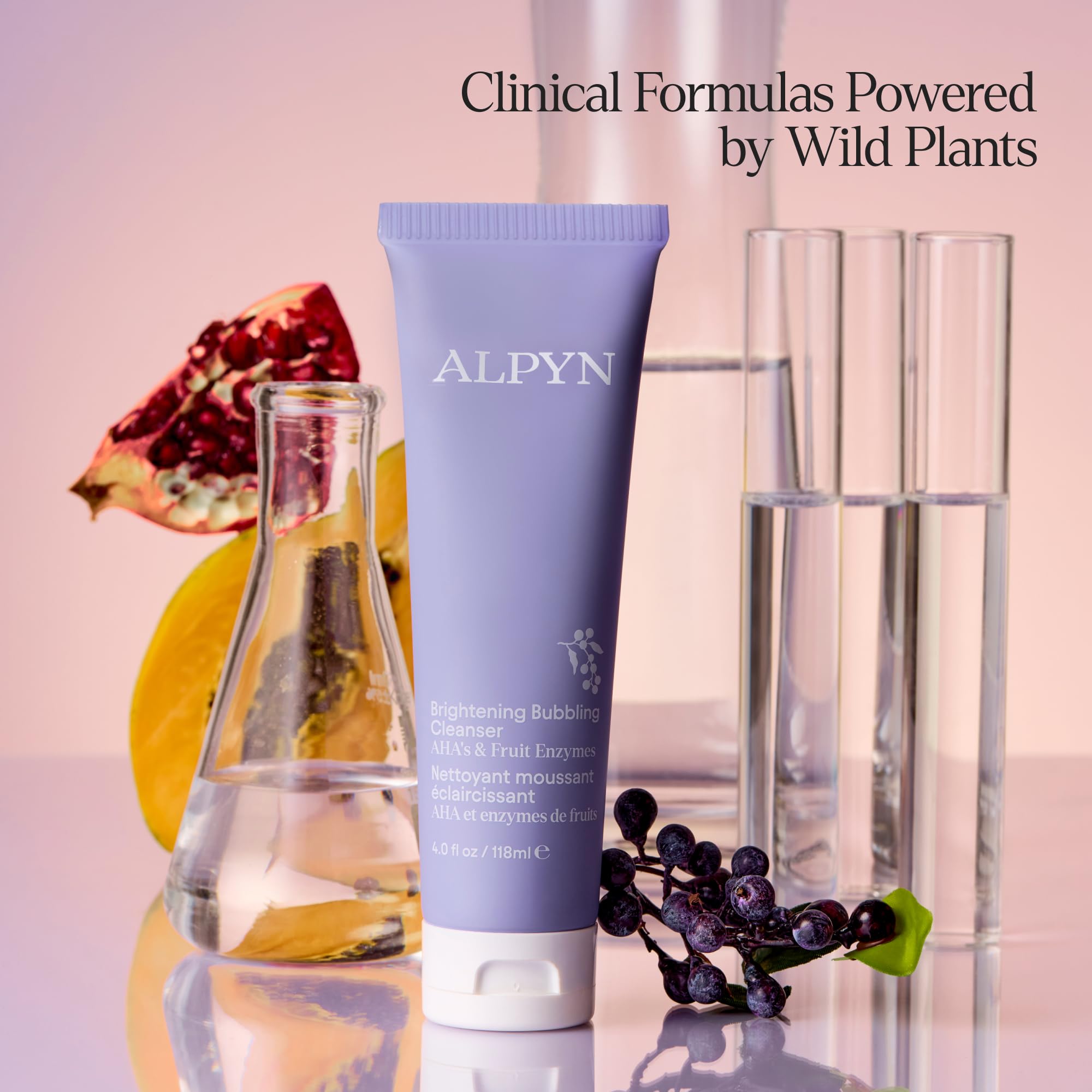 Alpyn Beauty Creamy Bubbling Cleanser with Fruit Enzymes – Gentle Hydration & Exfoliation, 4 oz