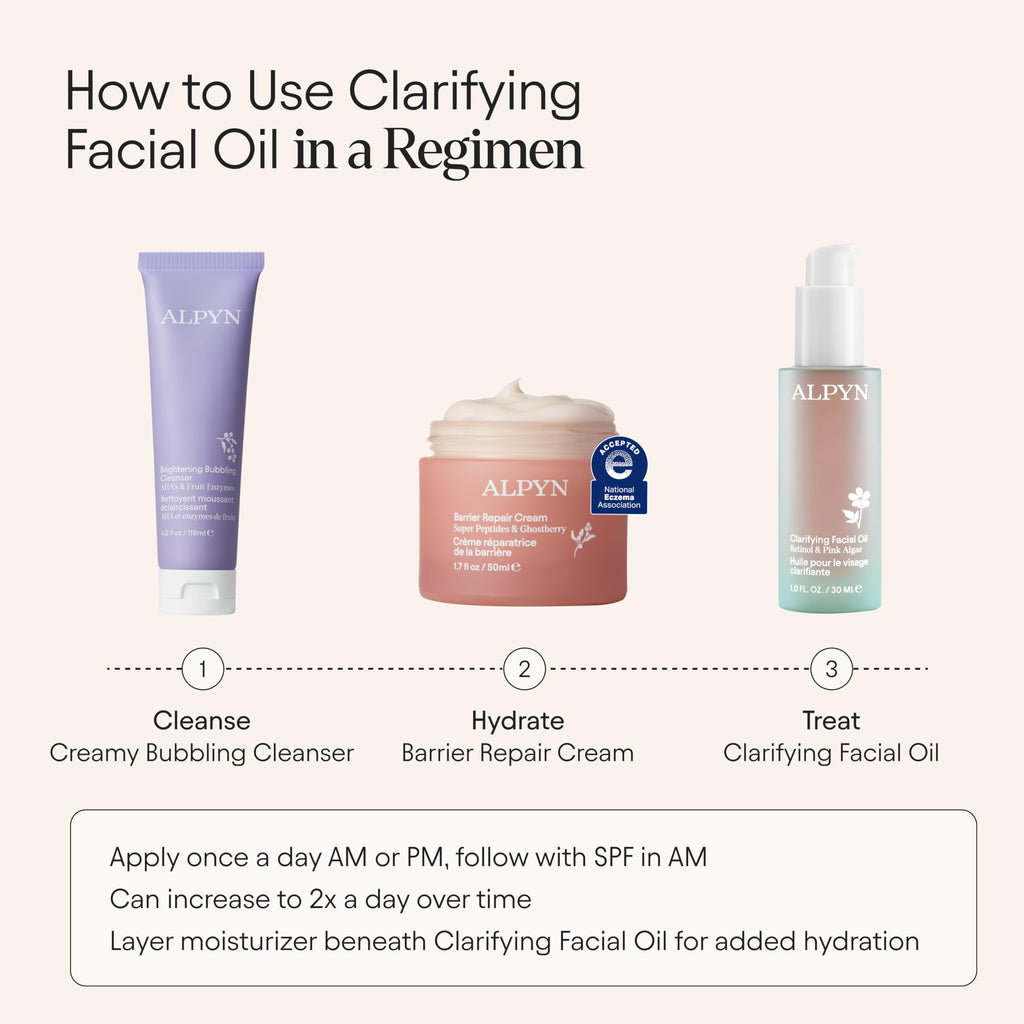 ALPYN Clarifying Facial Oil with Retinol & Pink Algae | Clear Congestion & Glow
