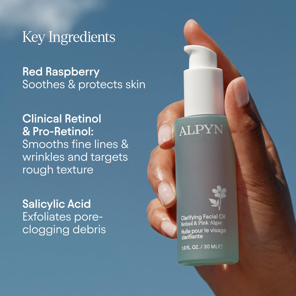 ALPYN Clarifying Facial Oil with Retinol & Pink Algae | Clear Congestion & Glow
