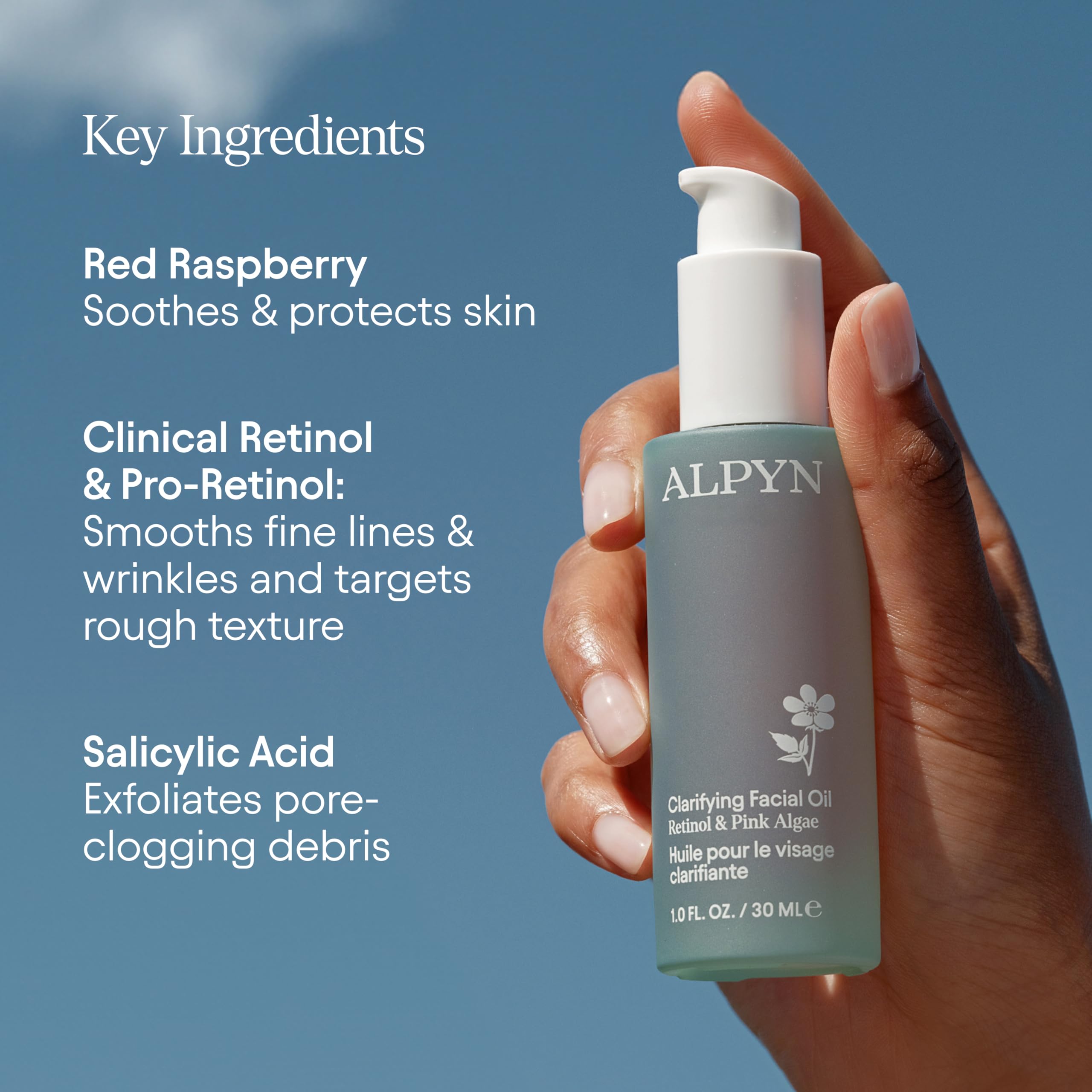 ALPYN Clarifying Facial Oil with Retinol & Pink Algae | Clear Congestion & Glow