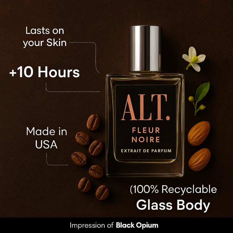 ALT. FRAGRANCES Fleur Noire 60ml – Inspired by Black Opium Parfum Extract, Long-Lasting Women’s Perfume