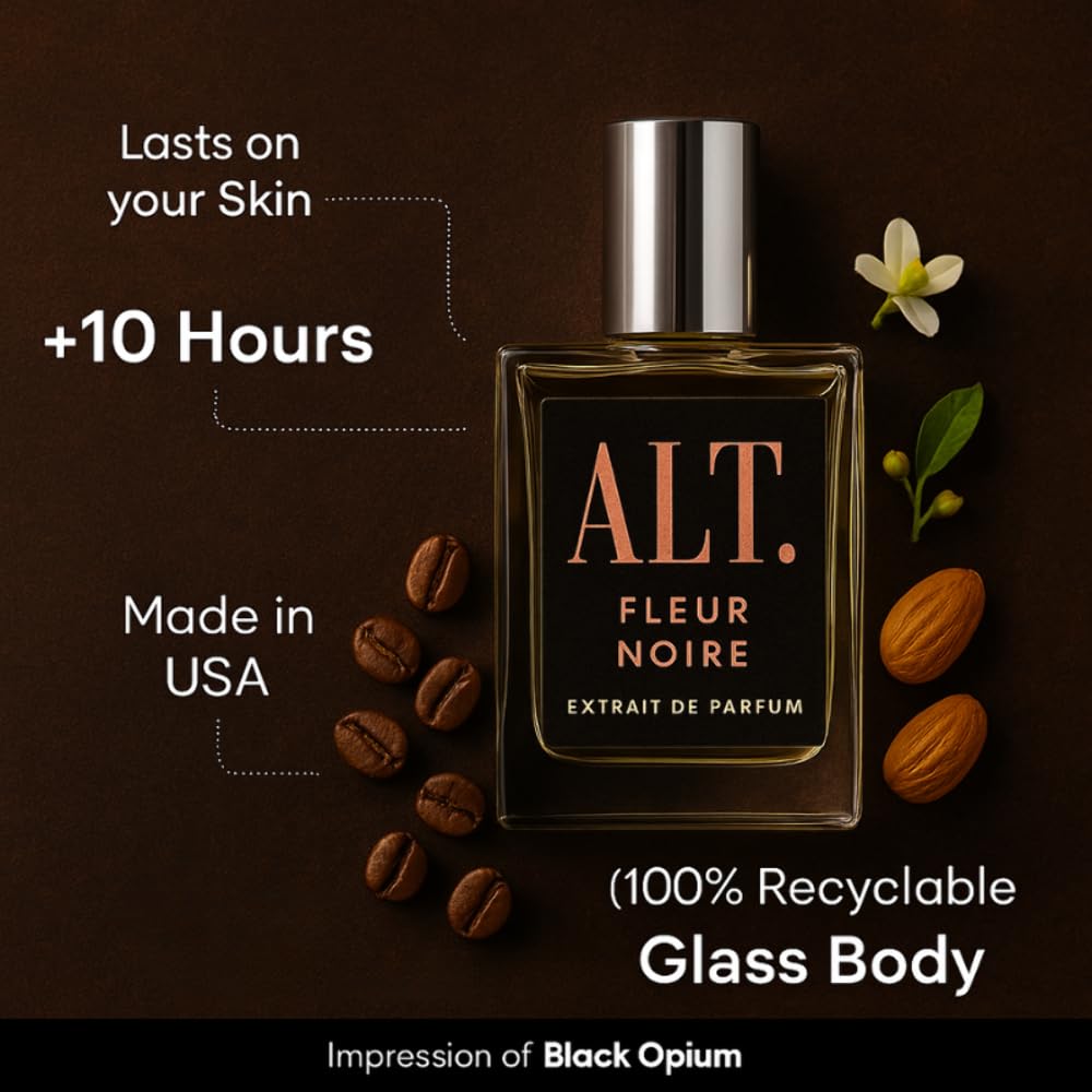 ALT. FRAGRANCES Fleur Noire 100ml – Inspired by Black Opium, Long-Lasting Women’s Perfume