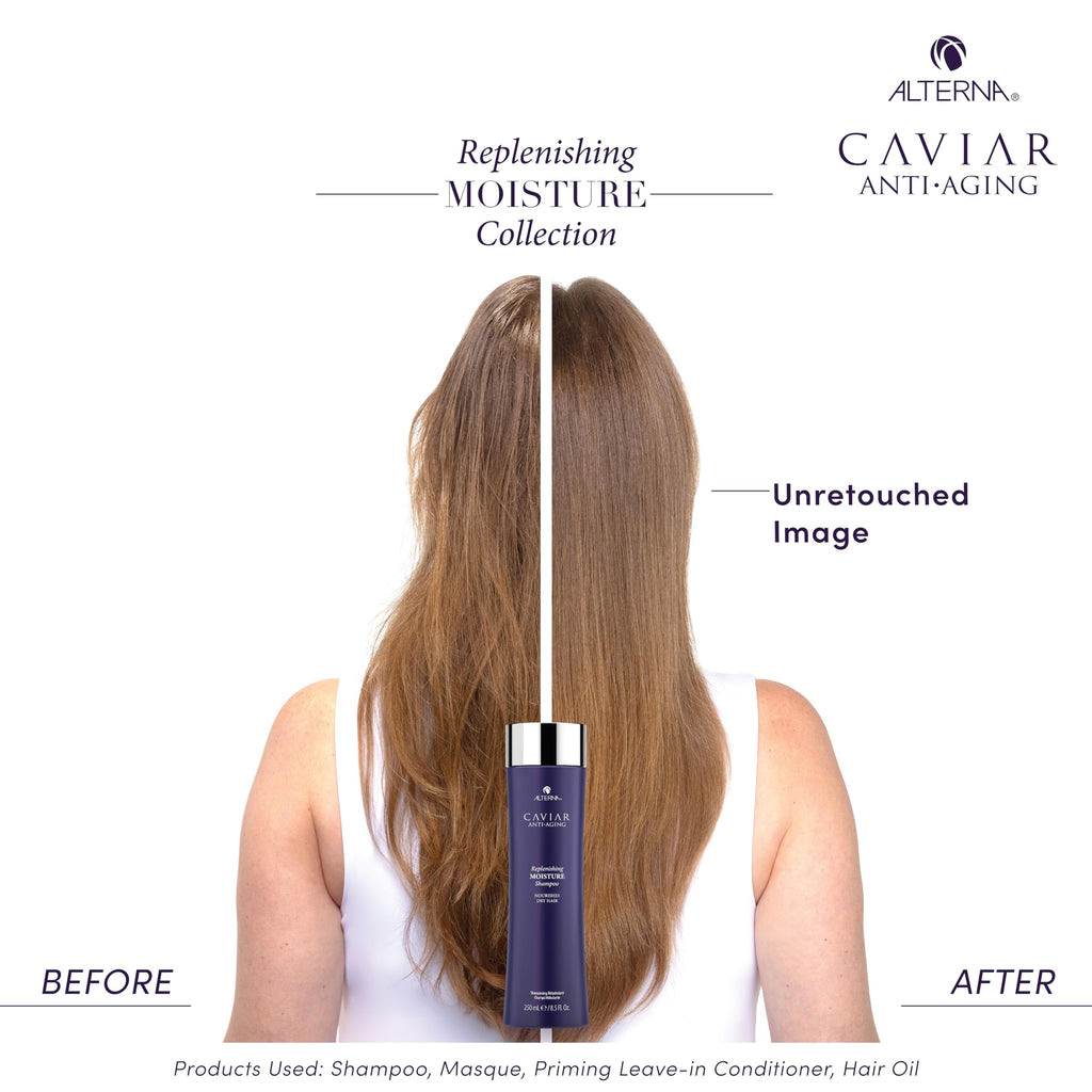 Alterna CAVIAR Anti-Aging Replenishing Moisture Shampoo & Conditioner Set – 16.5 oz | Sulfate-Free Hydration
