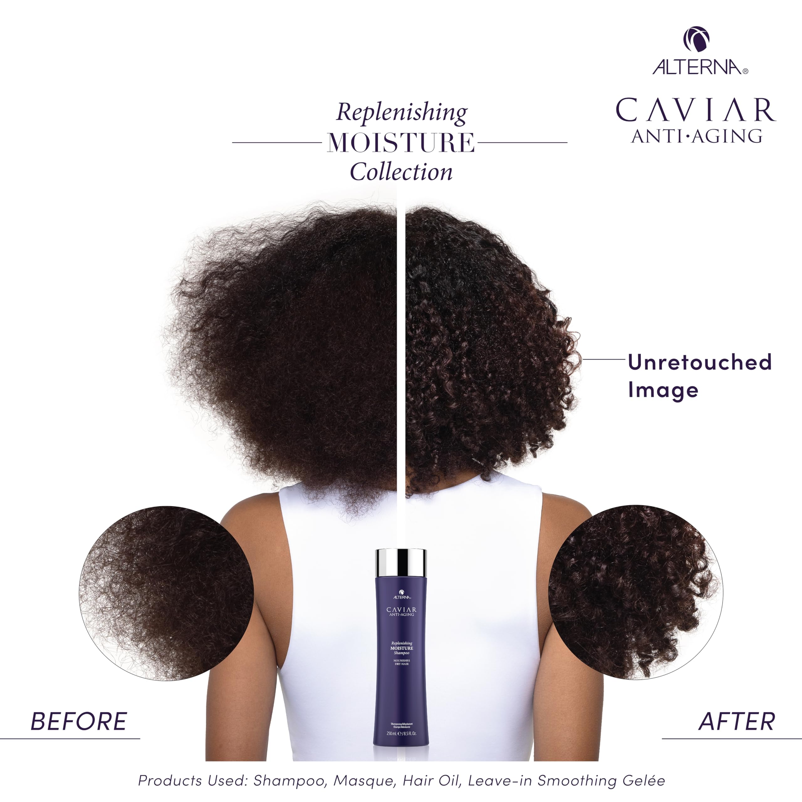 Alterna CAVIAR Anti-Aging Replenishing Moisture Shampoo & Conditioner Set – 16.5 oz | Sulfate-Free Hydration