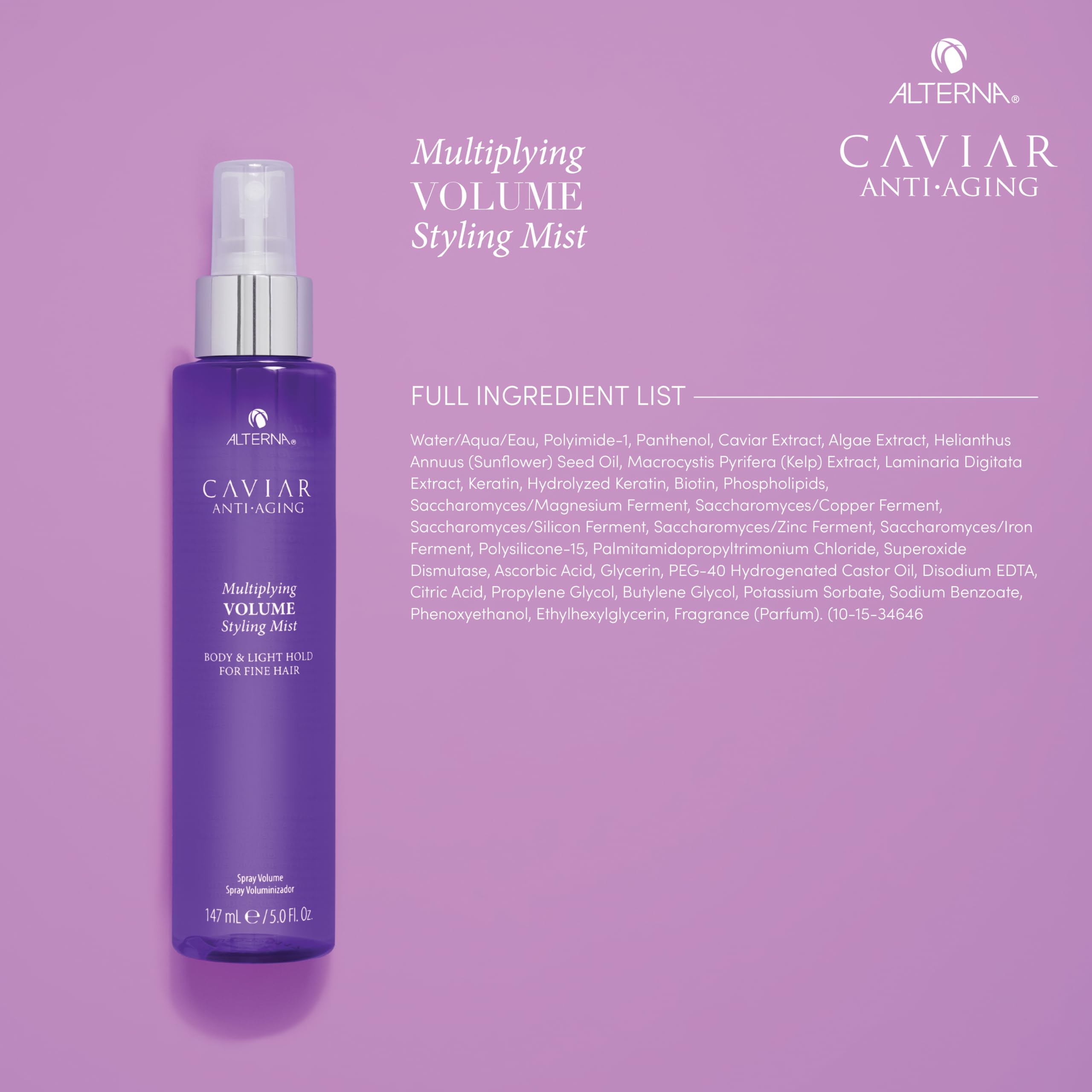 Alterna Caviar Anti-Aging Multiplying Volume Styling Mist, 5 fl oz – Instant Root-to-Tip Volume
