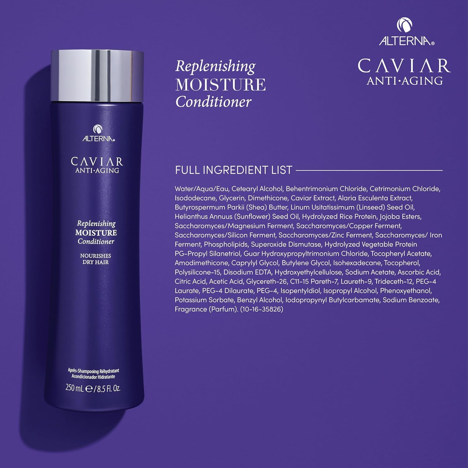 Alterna Caviar Anti-Aging Replenishing Moisture Shampoo & Conditioner Set | Sulfate Free Color Protection