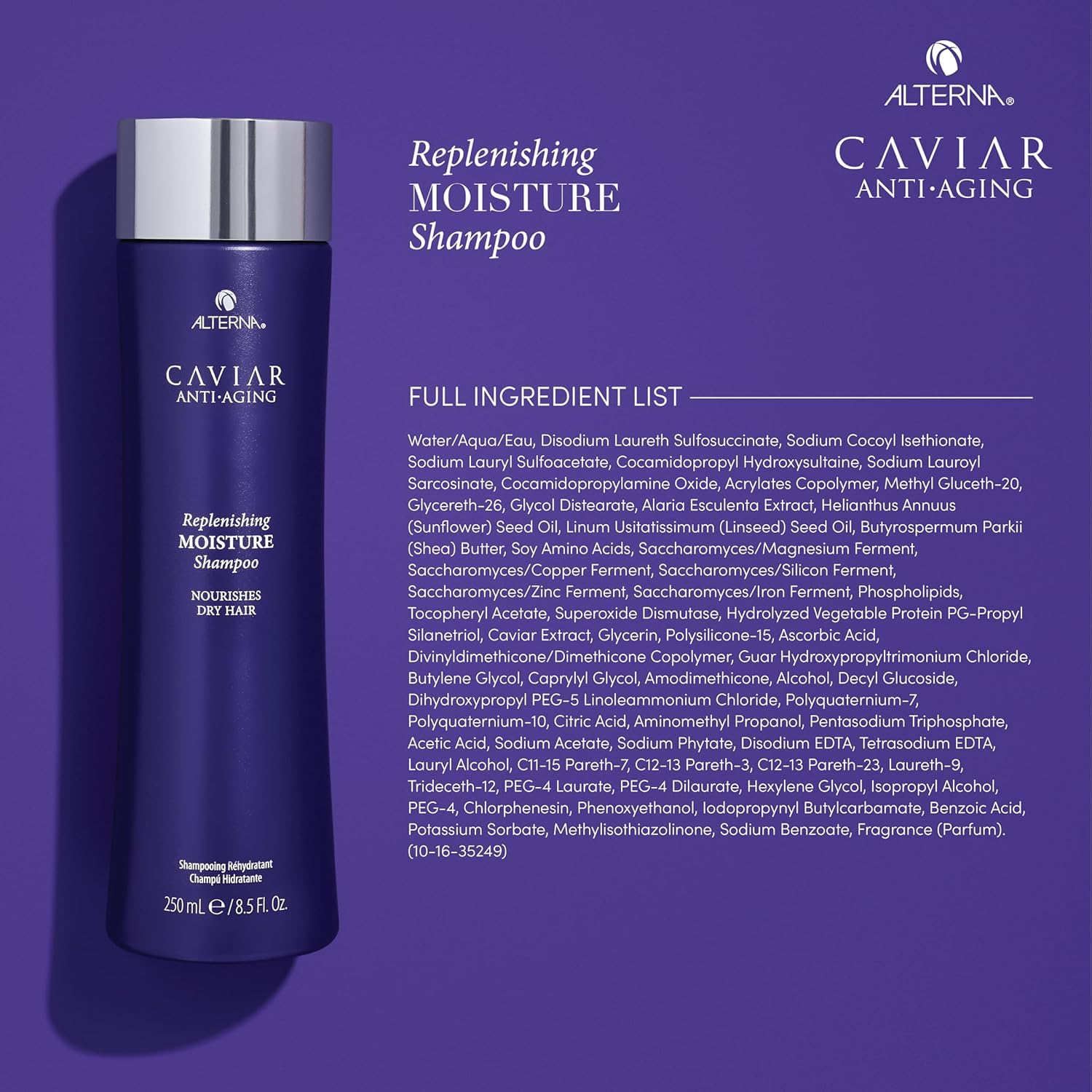 Alterna Caviar Anti-Aging Replenishing Moisture Shampoo & Conditioner Set | Sulfate Free Color Protection