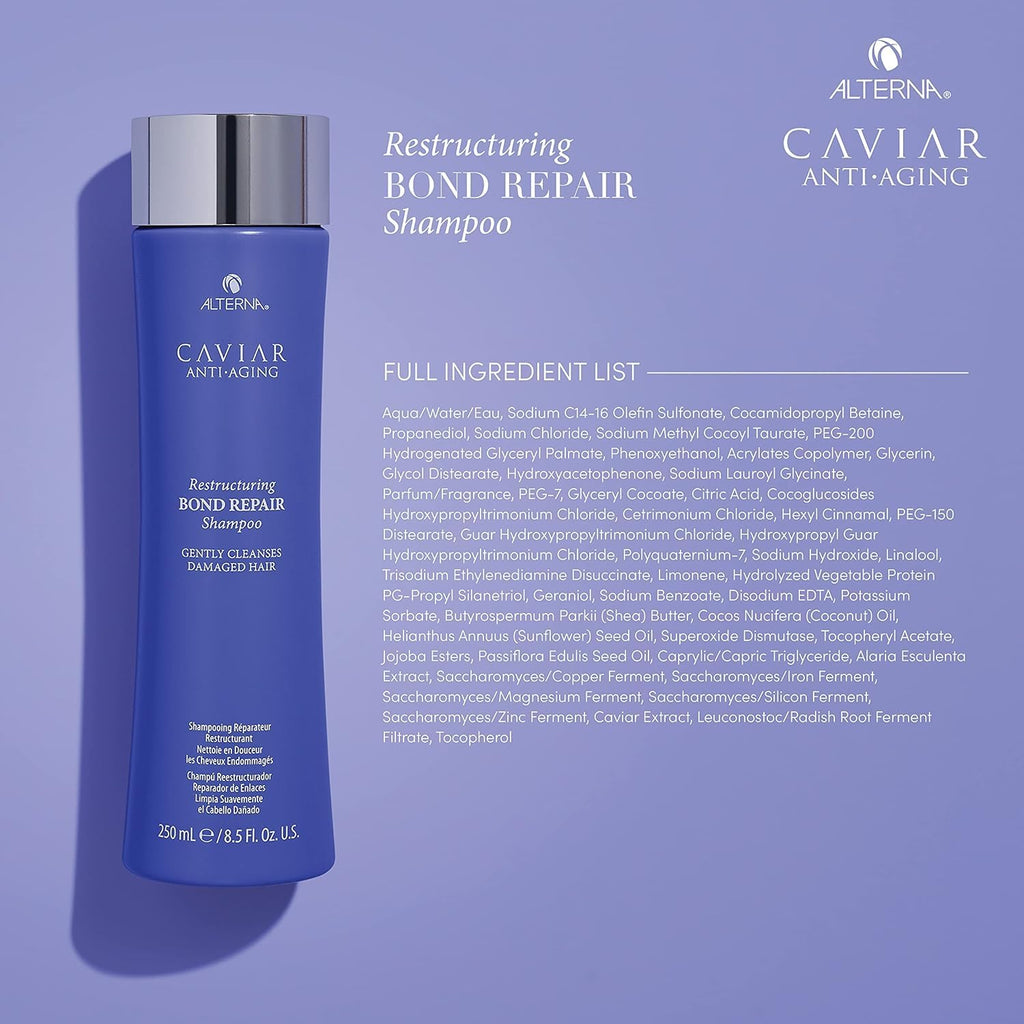 Alterna CAVIAR Bond Repair Shampoo & Conditioner Bundle – Anti-Aging, Sulfate-Free, 16.5 oz