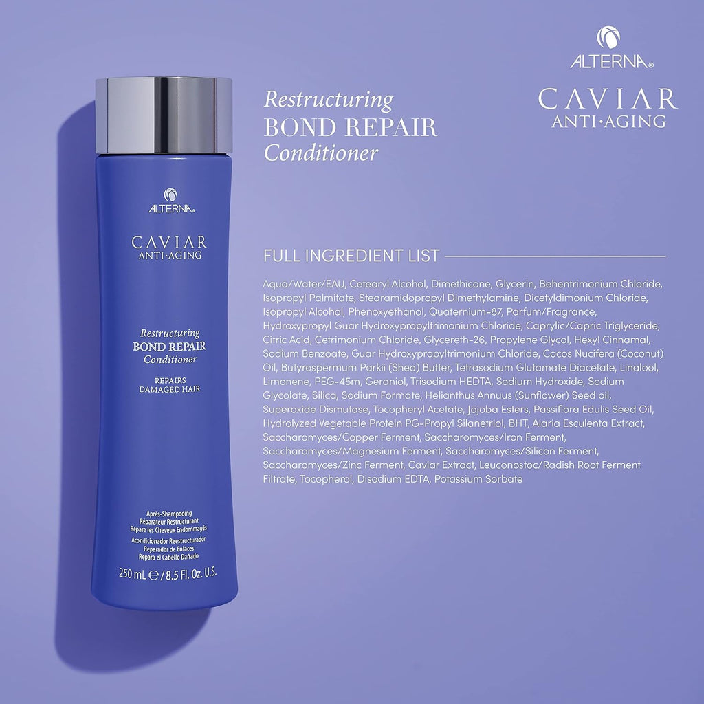 Alterna CAVIAR Bond Repair Shampoo & Conditioner Bundle – Anti-Aging, Sulfate-Free, 16.5 oz