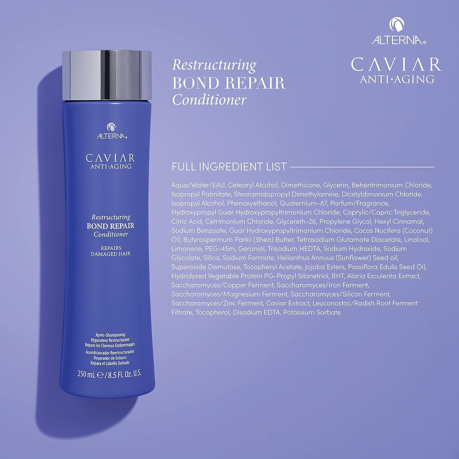 Alterna CAVIAR Bond Repair Shampoo & Conditioner Bundle – Anti-Aging, Sulfate-Free, 16.5 oz