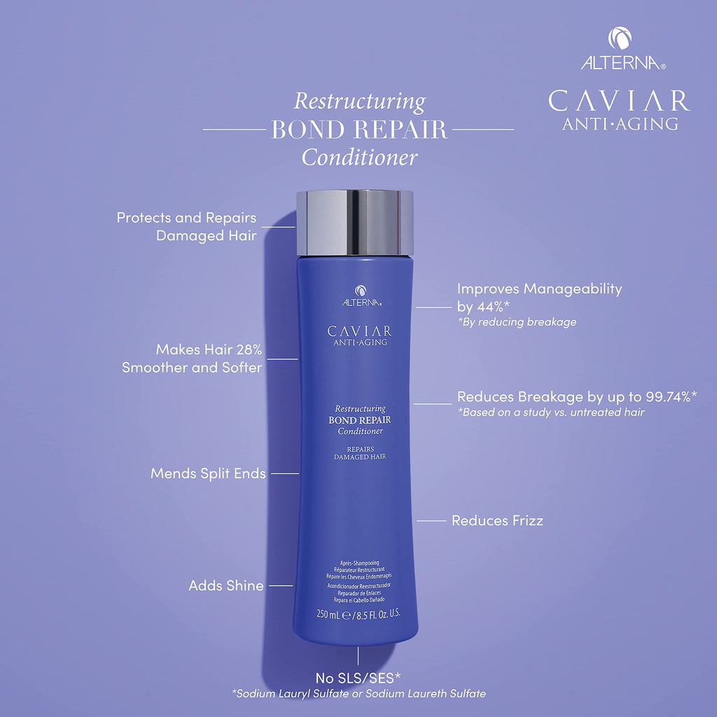 Alterna Caviar Bond Repair Shampoo & Conditioner Set – 8.5 oz Each (Pack of 2)