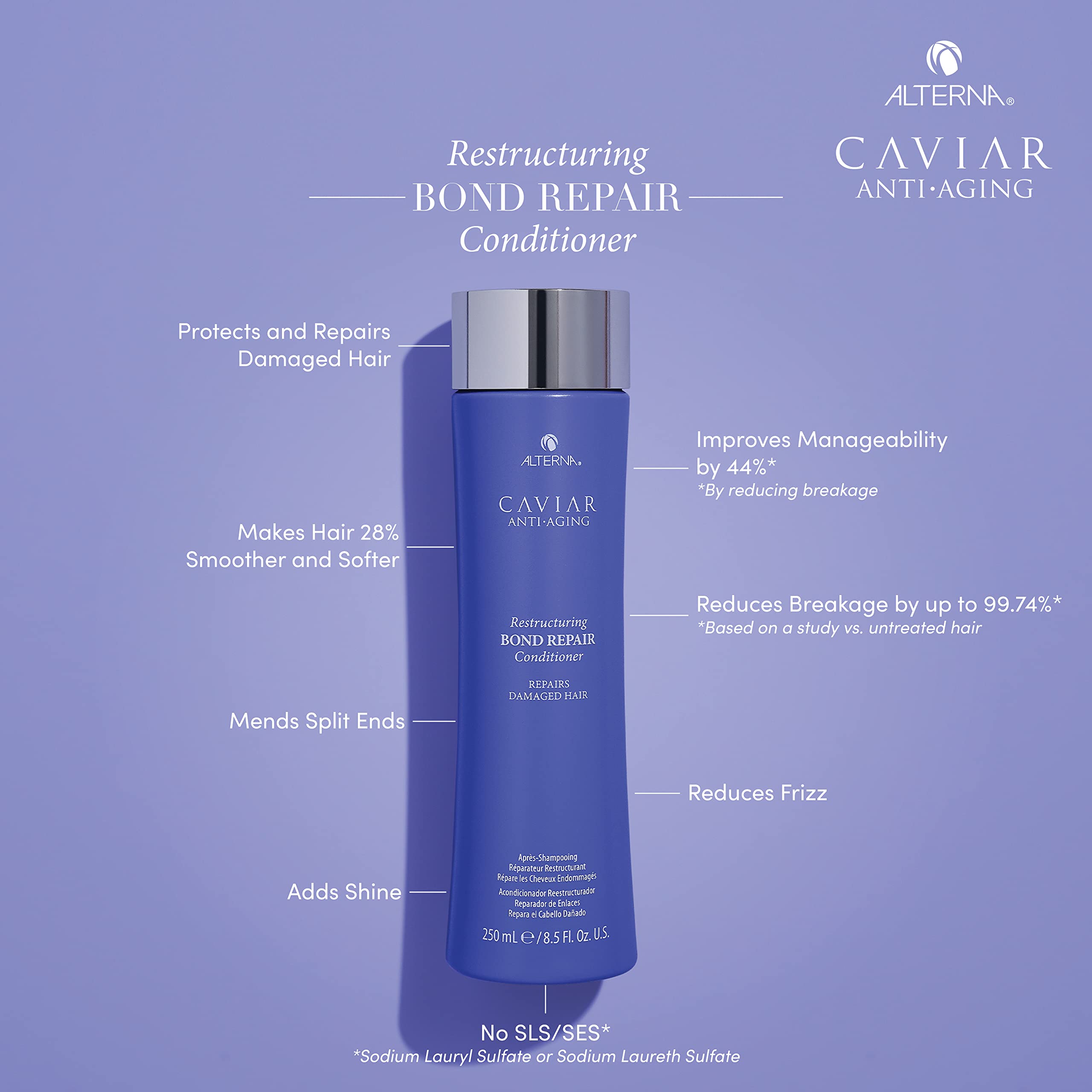 Alterna Caviar Bond Repair Shampoo & Conditioner Set – 8.5 oz Each (Pack of 2)