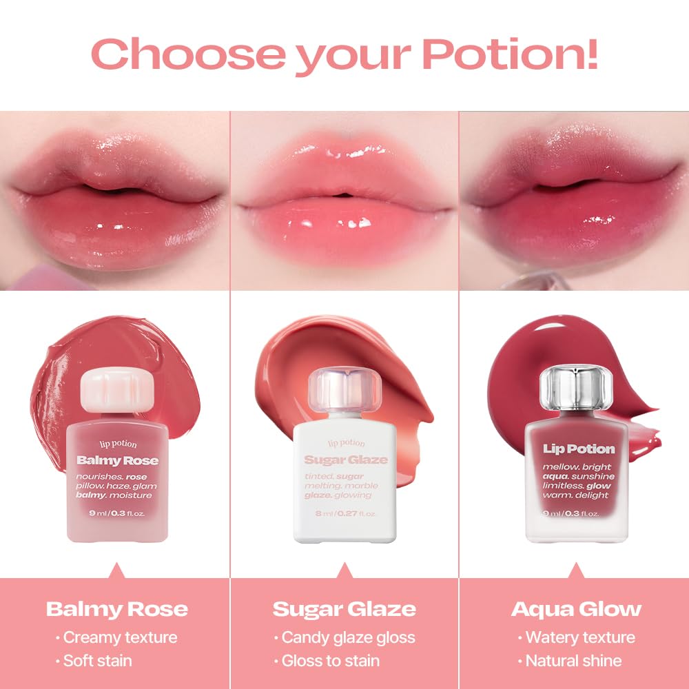 Alternativestereo Lip Potion Aqua Glow No.3 Sugar Rose – Hydrating, Non-Sticky Lip Gloss 0.3 oz