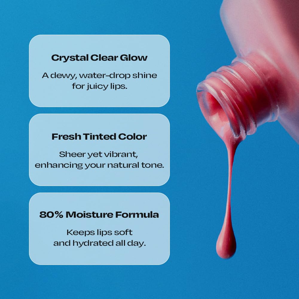 Alternativestereo Lip Potion Aqua Glow No.3 Sugar Rose – Hydrating, Non-Sticky Lip Gloss 0.3 oz