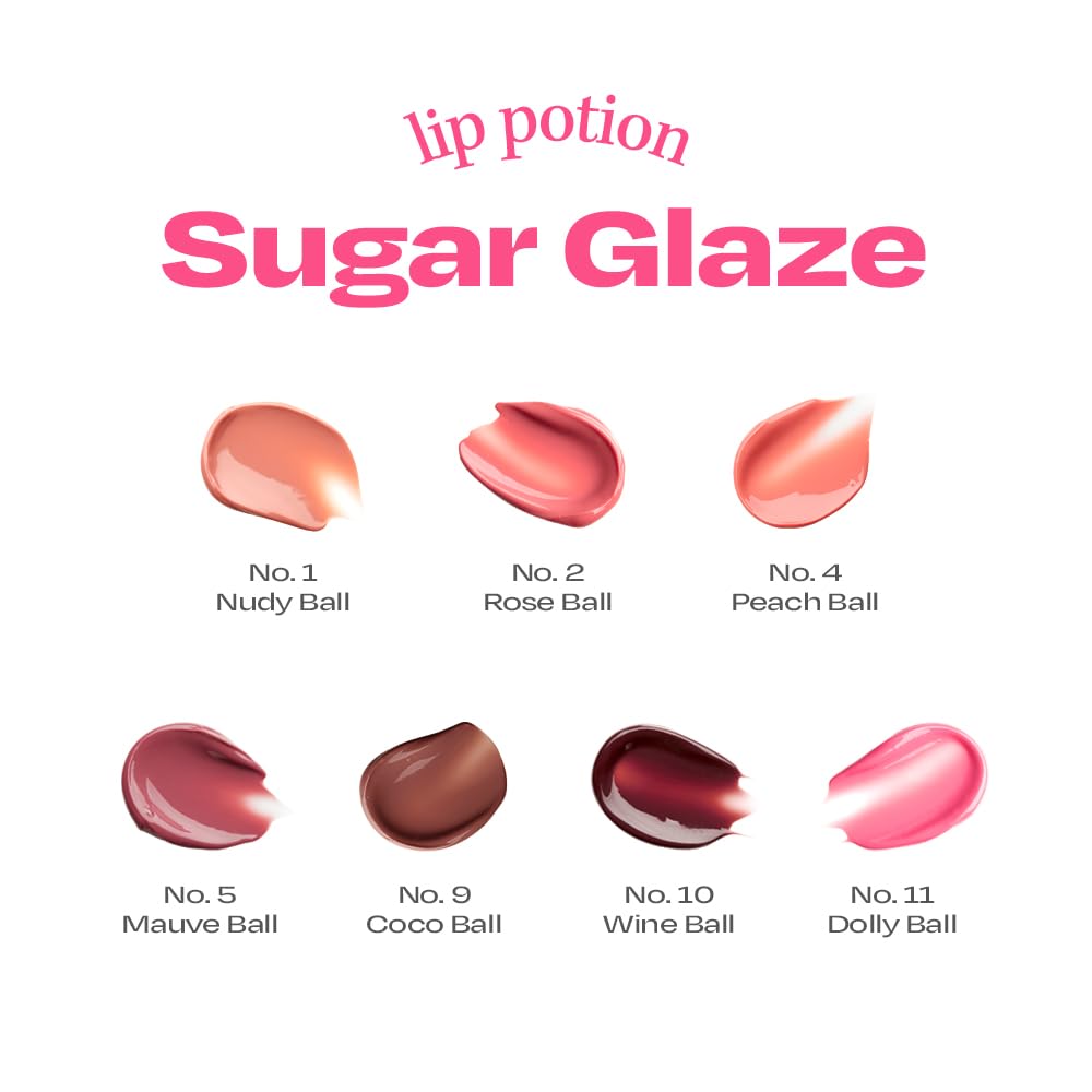 Alternativestereo Lip Potion Sugar Glaze Tint – K-Beauty High-Shine Lip Tint (No.2 Rose Ball) 0.3 oz