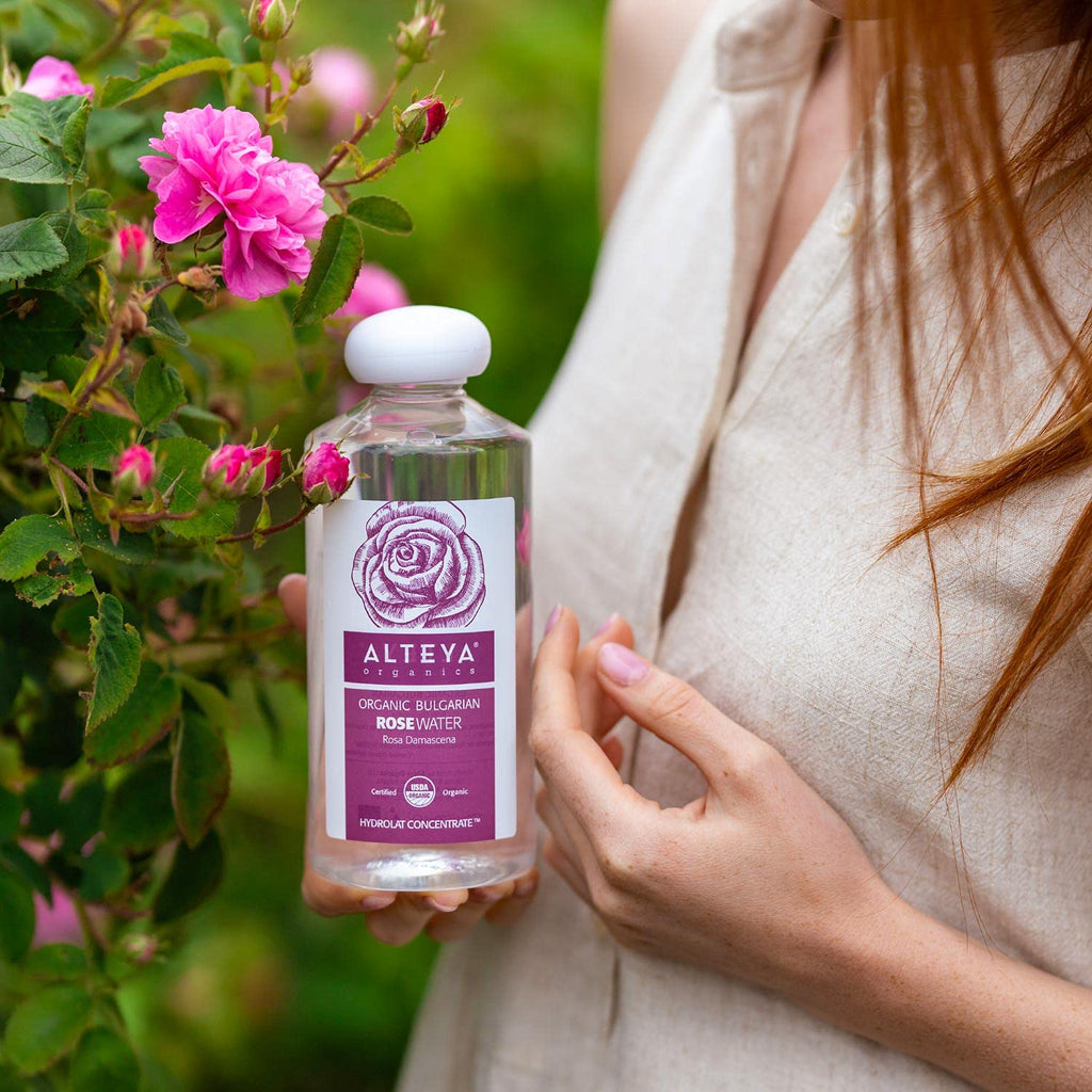 Alteya Organics Rose Water Toner 17oz | USDA Organic Bulgarian Rosa Damascena Hydrosol
