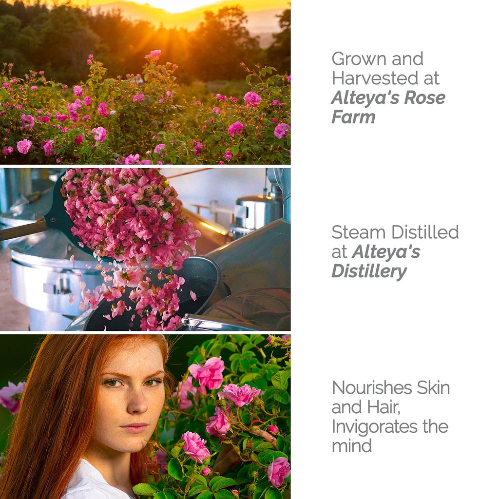 Alteya Organics Rose Water Toner 17oz | USDA Organic Bulgarian Rosa Damascena Hydrosol