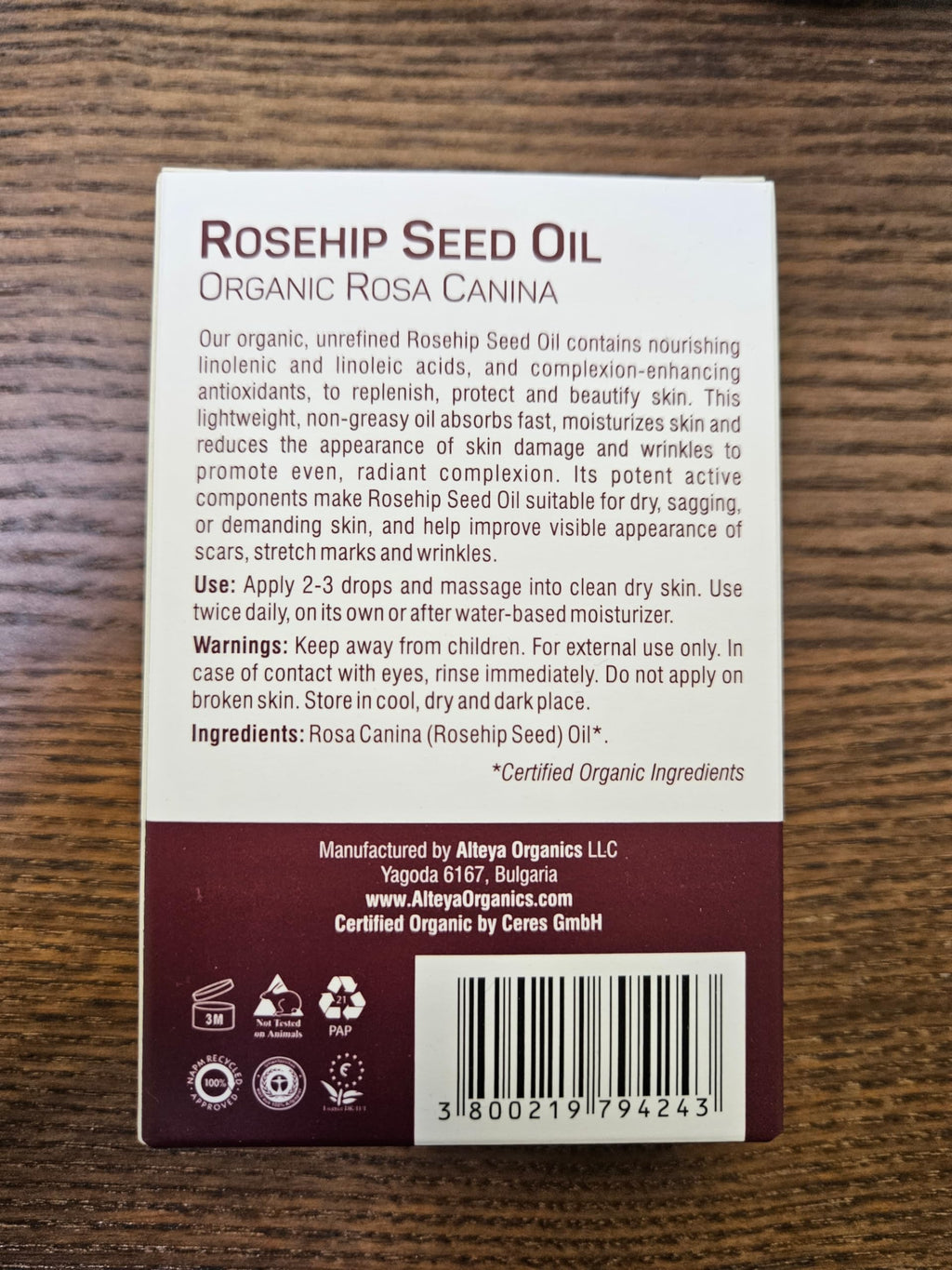 Alteya Organics Rosehip Seed Oil – USDA Organic Face Oil, 2x1.7 Fl Oz with Pipette