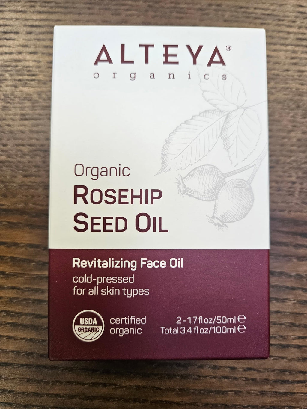 Alteya Organics Rosehip Seed Oil – USDA Organic Face Oil, 2x1.7 Fl Oz with Pipette
