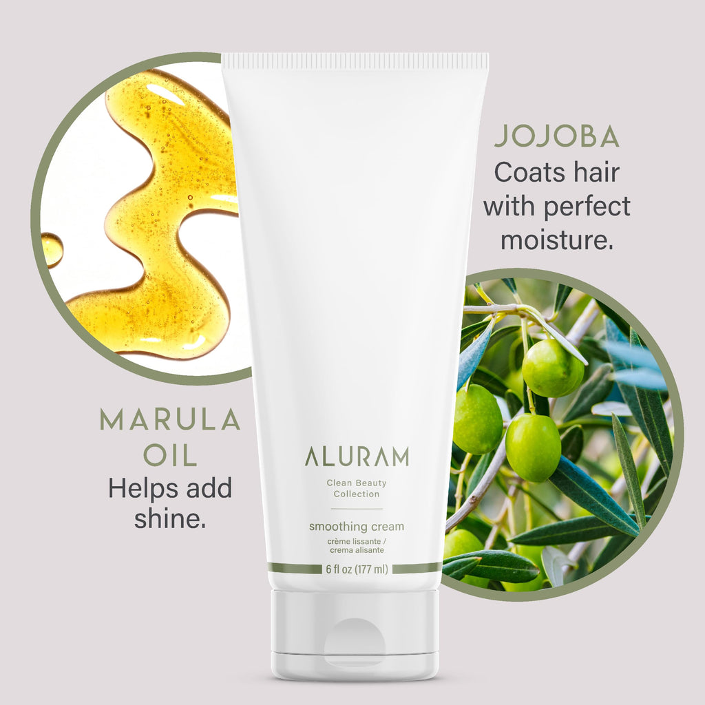 ALURAM Coconut Water Smoothing Cream - Frizz Control & Shine for All Hair Types (6 fl oz)