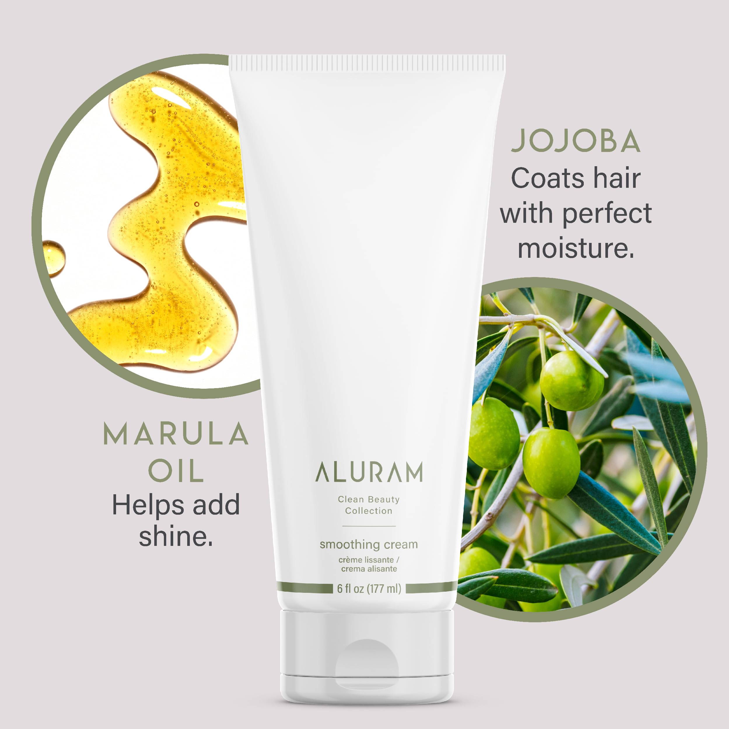 ALURAM Coconut Water Smoothing Cream - Frizz Control & Shine for All Hair Types (6 fl oz)