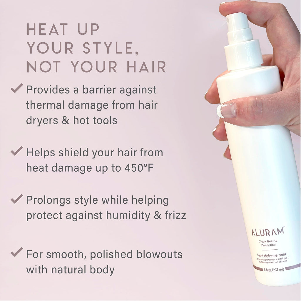 ALURAM Heat Defense Mist - Lightweight Thermal Protectant for All Hair Types (8 Fl Oz)