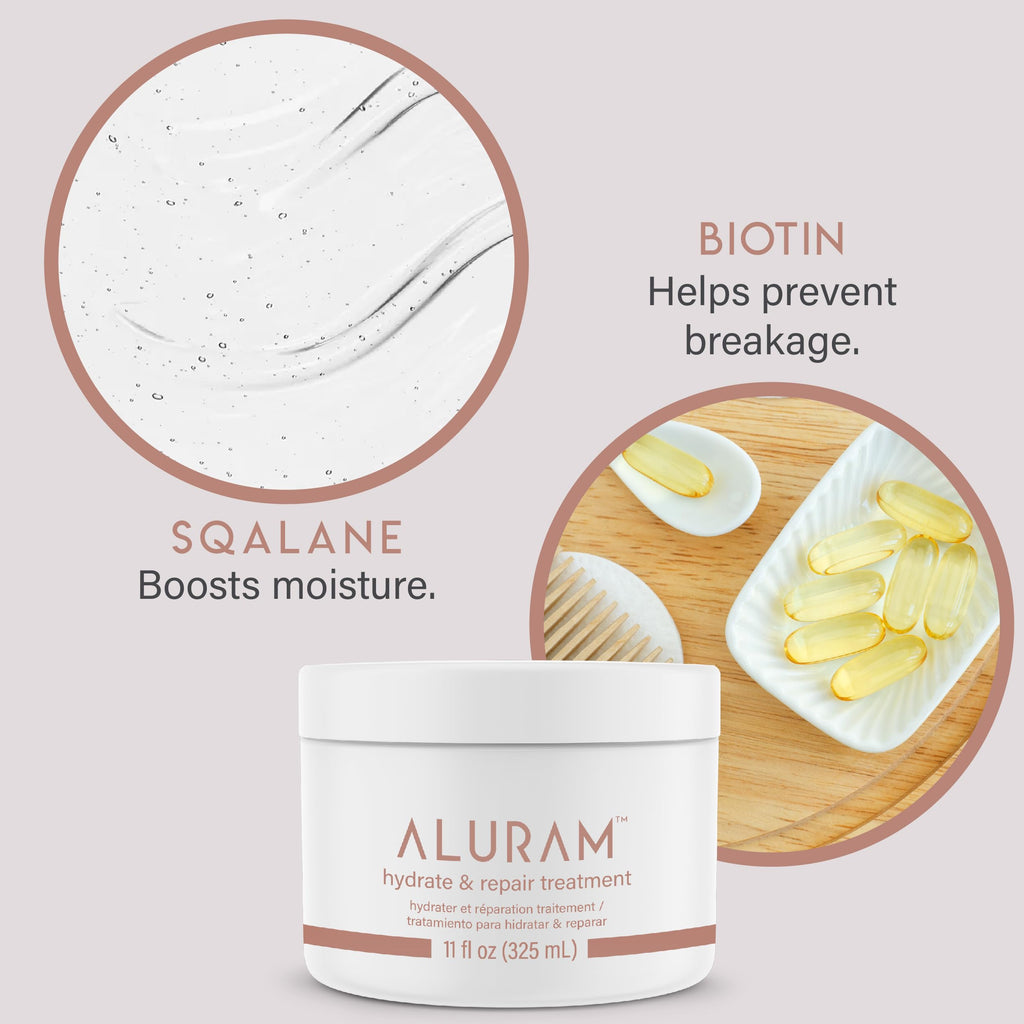 ALURAM Hydrate & Repair Hair Treatment | Intense Moisture Infusion for All Hair Types | 11 fl oz