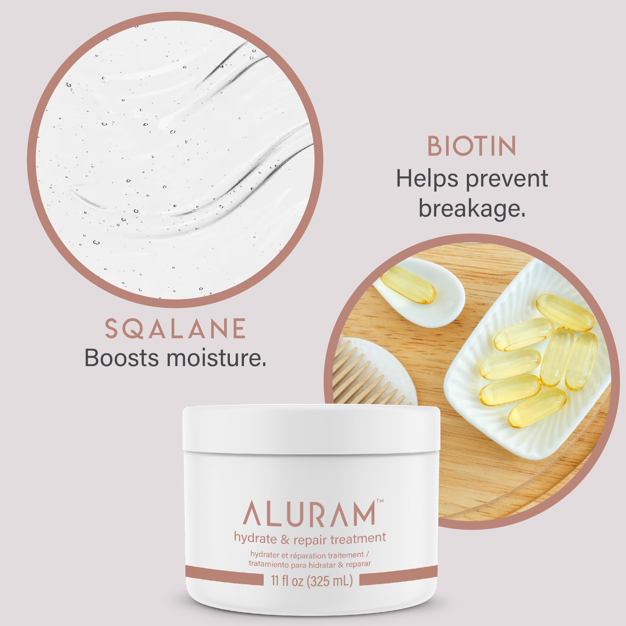 ALURAM Hydrate & Repair Hair Treatment | Intense Moisture Infusion for All Hair Types | 11 fl oz