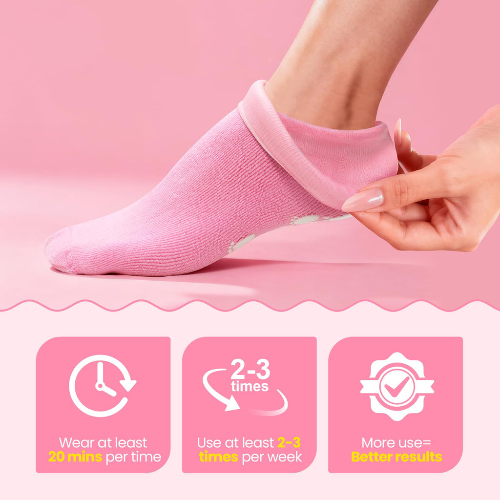 ALUROICE Silicone Moisturizing Socks with Foot Cream – 2-in-1 Dry Feet Care