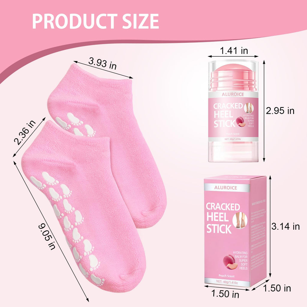 ALUROICE Silicone Moisturizing Socks with Foot Cream – 2-in-1 Dry Feet Care