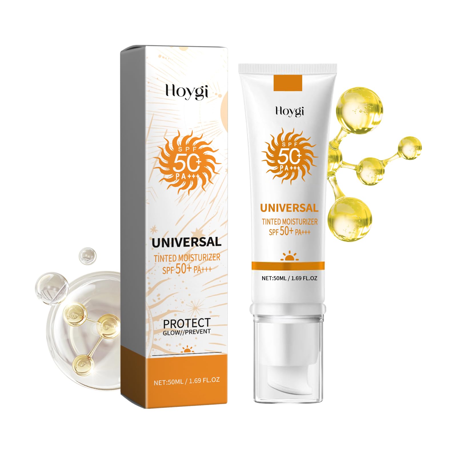 AMALIA Universal Tinted Moisturizer SPF 50+ PA+++ | Anti-Aging Foundation Cream 1.69 fl oz