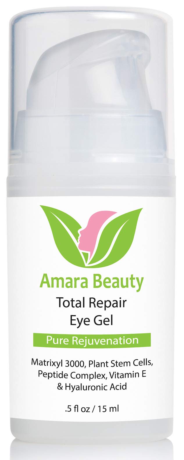 Amara Beauty Eye Cream Gel for Dark Circles & Puffiness with Peptides & Hyaluronic Acid, 0.5 fl oz (Pack of 2)