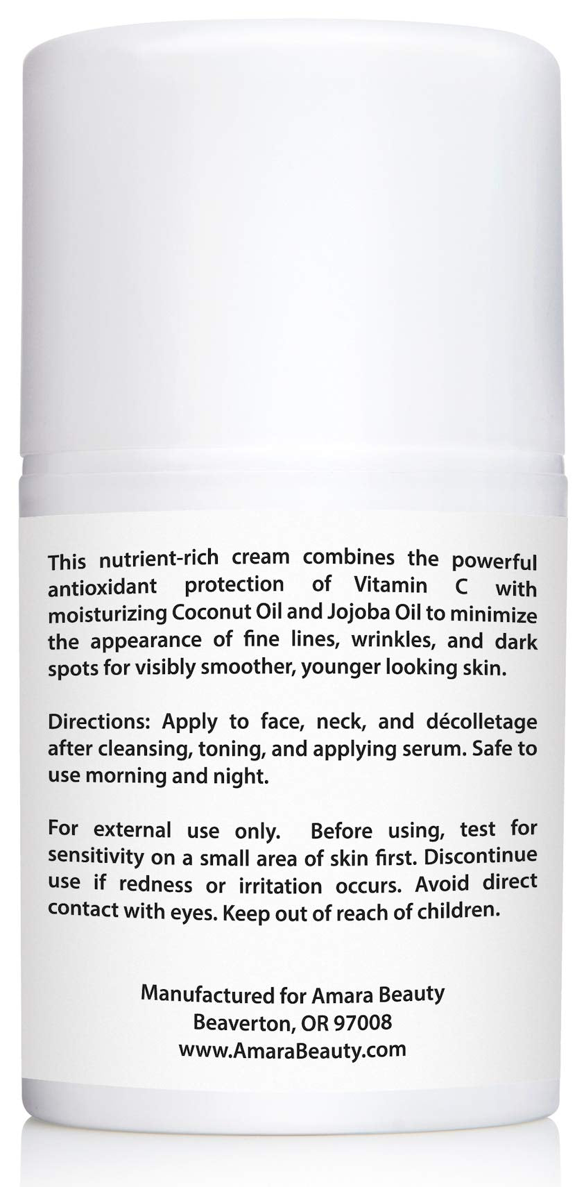 Amara Beauty Vitamin C Cream for Face with Coconut Oil, Cocoa Butter & Jojoba Oil – Pack of 2