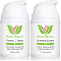 Amara Beauty Vitamin C Cream for Face with Coconut Oil, Cocoa Butter & Jojoba Oil – Pack of 2