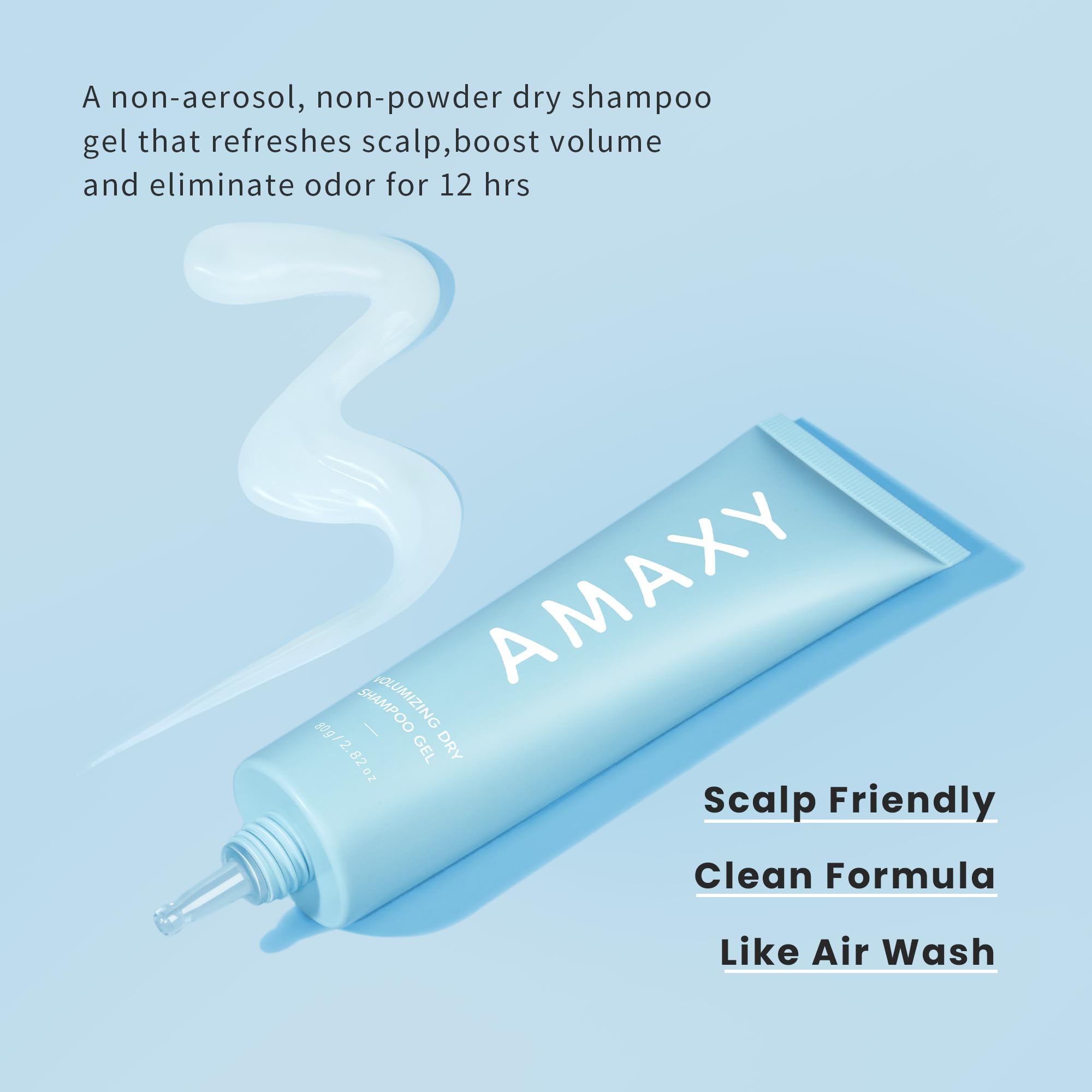AMAXY Wet Dry Shampoo Gel | Instant Freshness, Volume & Oil Absorption, Non-Aerosol, Powder-Free