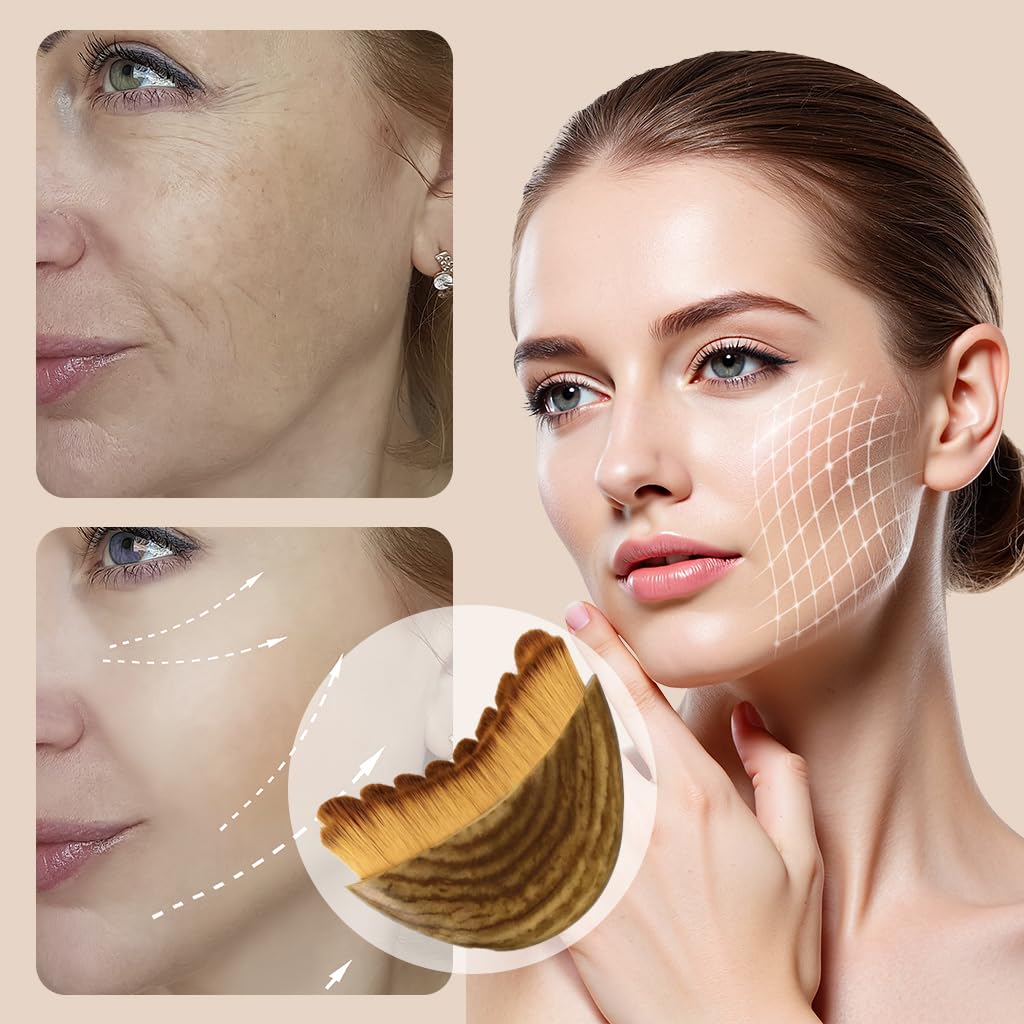 AmazingLink 2-Piece Lymphatic Contour Face Brush – Sculpt & Drainage, Anti-Puffiness (2-Pack)