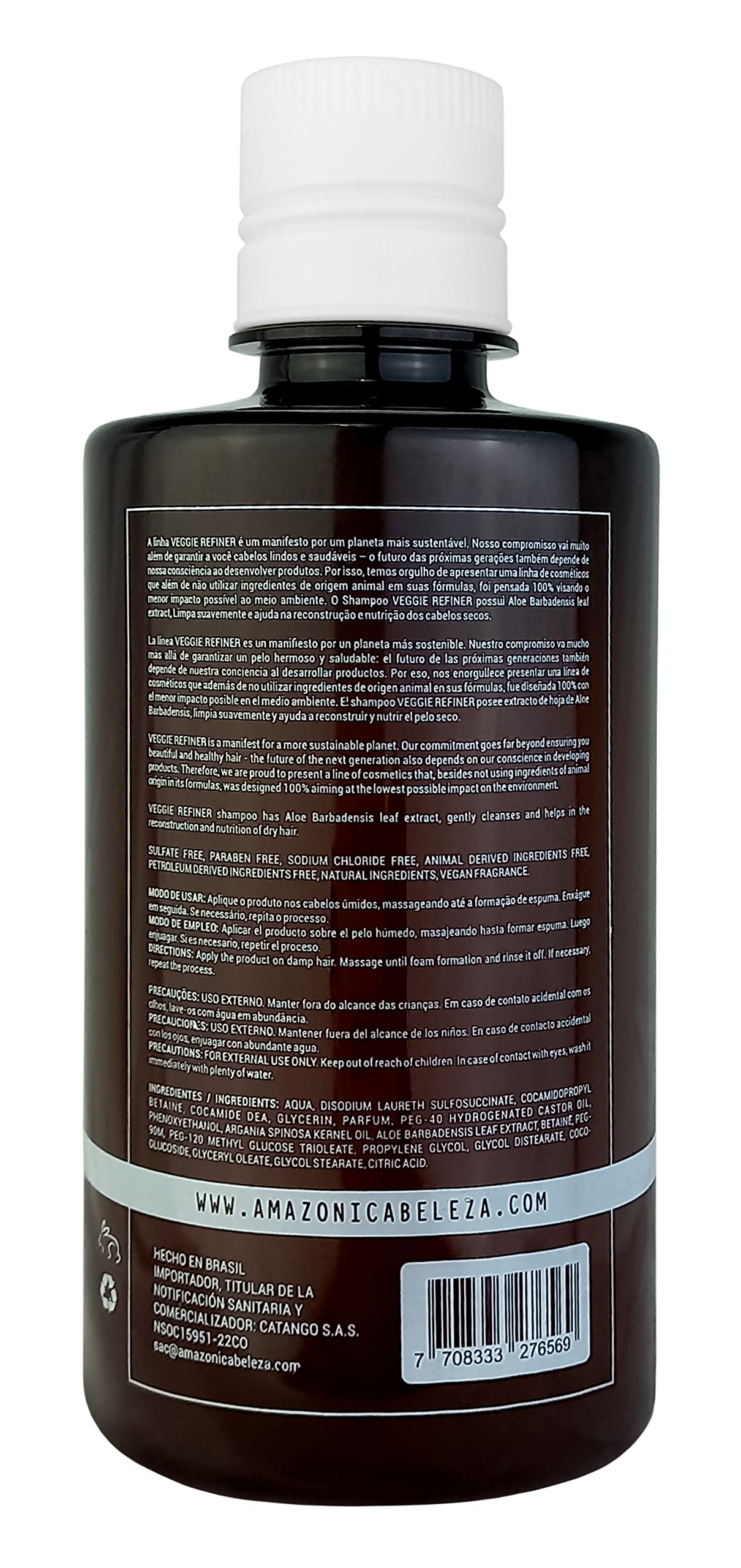 AMAZÓNICA BELEZA AMABELLE Veggie Refiner Shampoo – Vegan, Sulfate-Free, All Hair Types, 10 oz