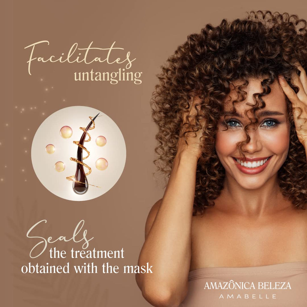 Amazonica Beleza Amabelle Coconut Shampoo & Conditioner Set – Repairs Damaged Hair, Restores Proteins, Sulfate & Paraben Free, 10 oz