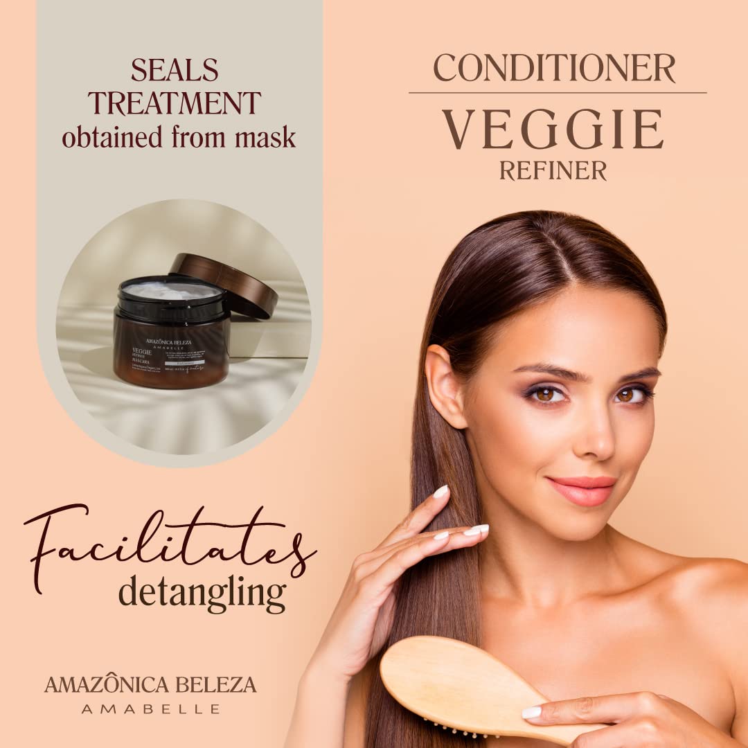 AMAZONICA BELEZA AMABELLE Vegan Veggie Refiner Shampoo & Conditioner – Nourish, Moisturize, and Protect Hair (Sulfate-Free, Paraben-Free, Cruelty-Free, 10 oz)