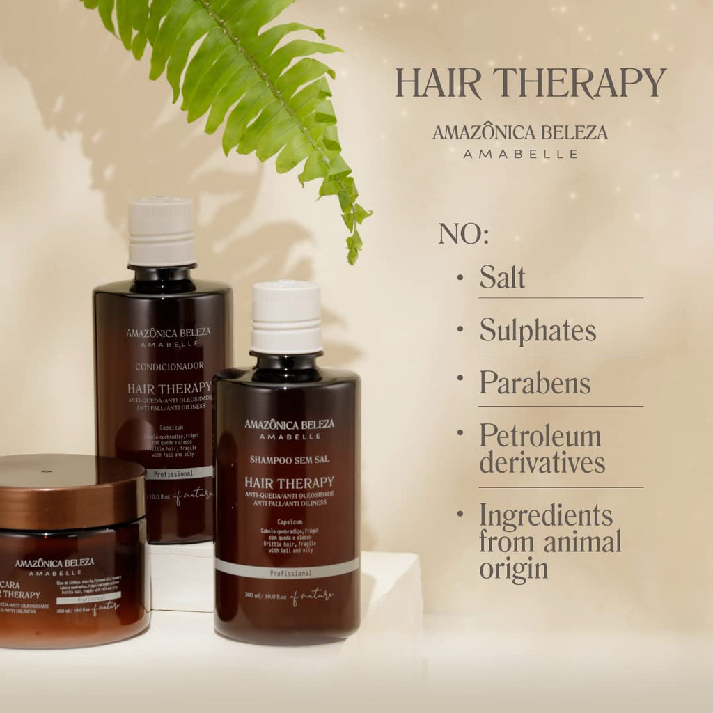 AMAZÓNICA BELEZA AMABELLE Hair Therapy Kit – Shampoo, Conditioner & Hair Mask (300ml) | Oil Control, Hair Strength, Growth Support