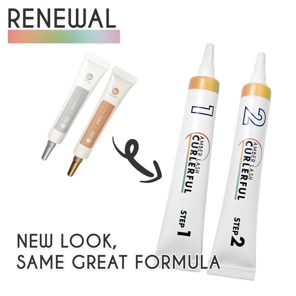 Amber Lash Curlerful 2-Step Brow Lamination Kit Step 1 & Step 2 20 ml Each for Lashes & Brows