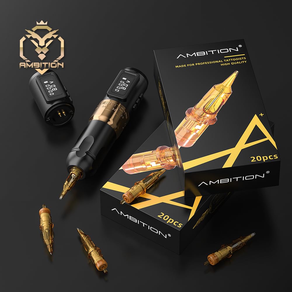 Ambition Mars-U Wireless Tattoo Kit | Adjustable Stroke 6-Position, 1800mAh Battery, 40 Cartridges