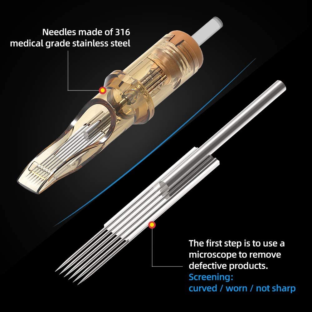 Ambition Premium #12 Standard 7RM Tattoo Cartridges - 50 Pcs