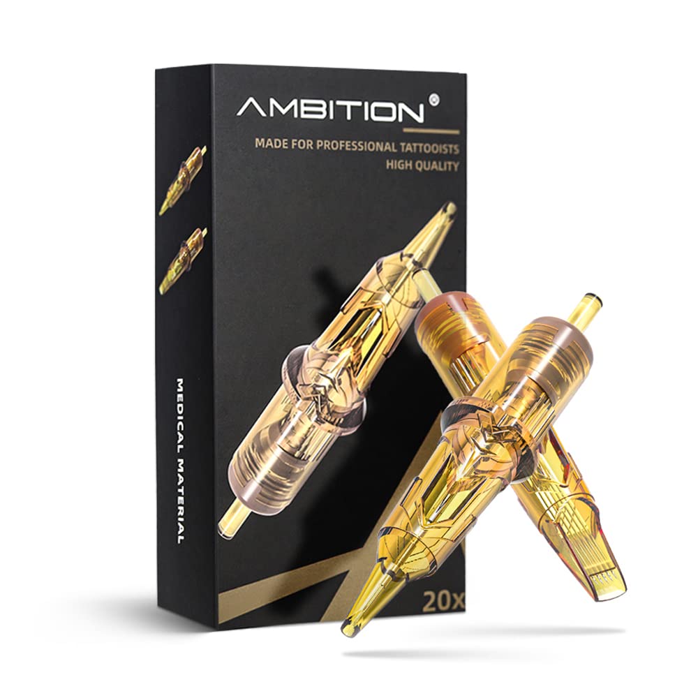 Ambition Glory Tattoo Cartridges #12 Standard 9RM Curved Magnum – 20pcs, 0.35mm for Rotary Machines