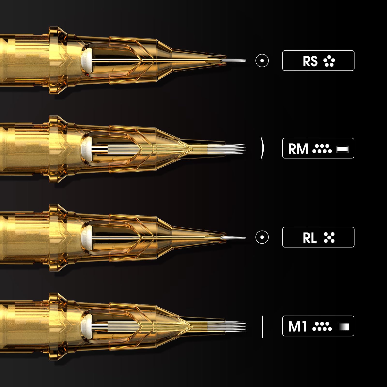 Ambition Glory Tattoo Cartridges #12 5RL 0.35mm Disposable 20Pcs – Round Liner for Rotary Tattoo Machines